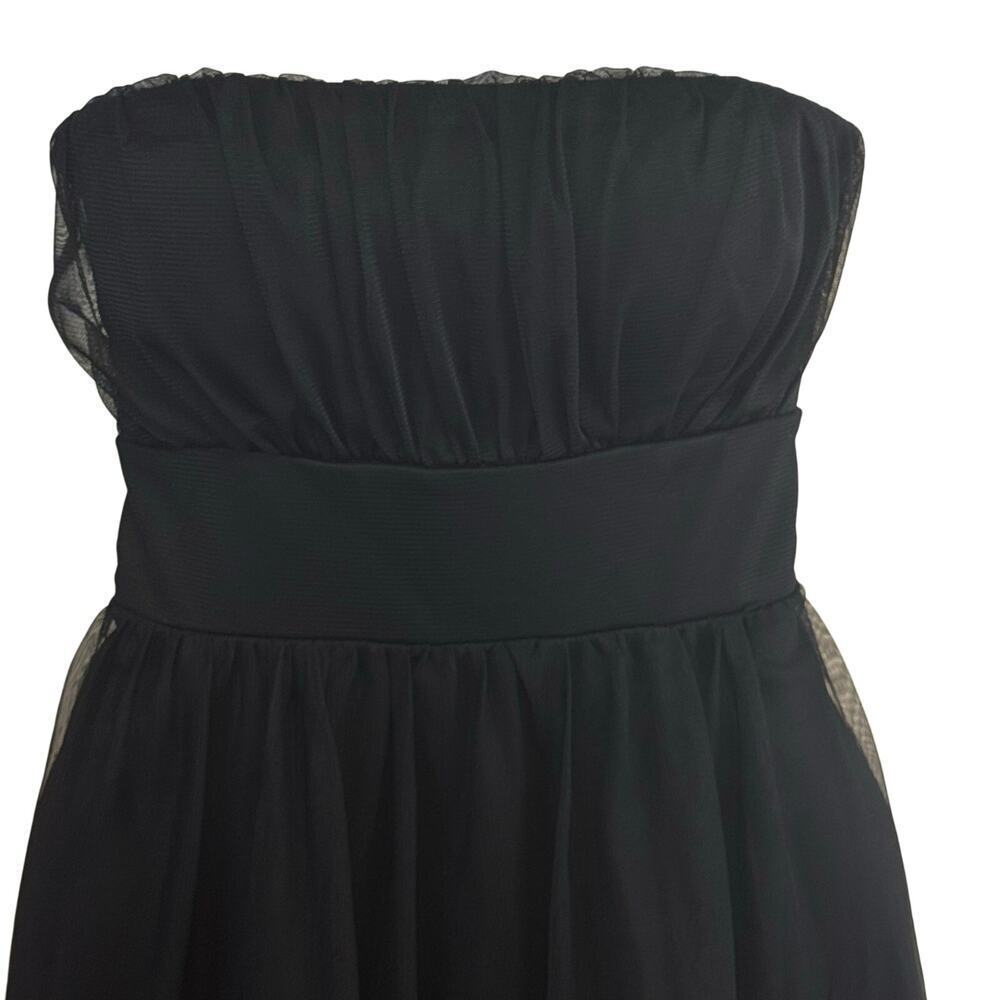 Trixxi Black Sweetheart Strapless Mini Dress Rosettes Hem Homecoming Party SZ L - Picture 3 of 15